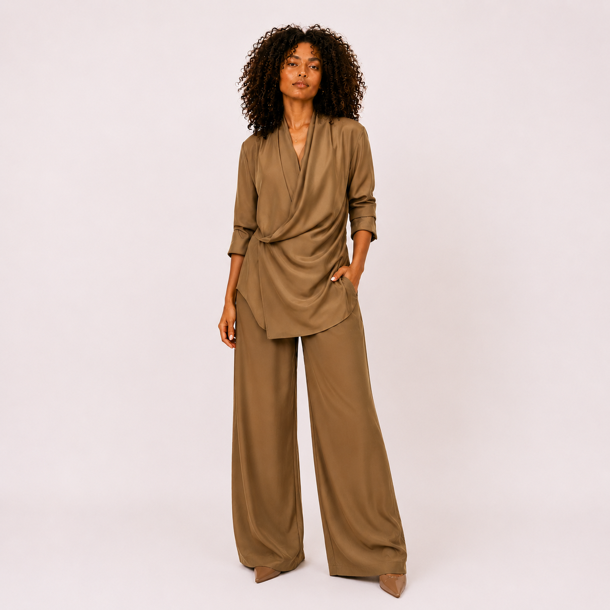 Elegant Satin Wrap Set