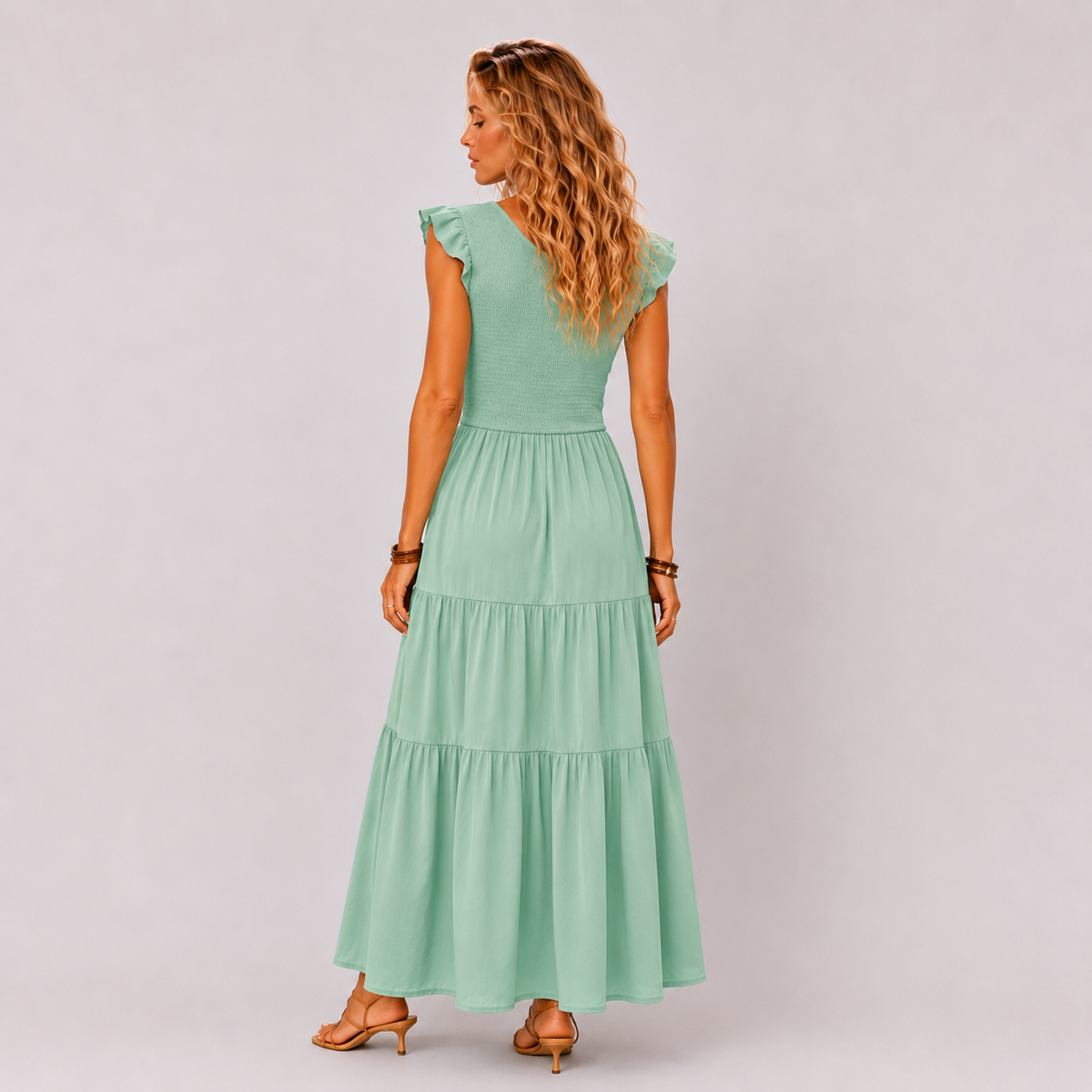 Asymmetrical One-Shoulder Pleated Maxi Dress