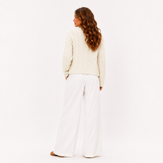 Cardigan de Malha com Bolsos para Mulher