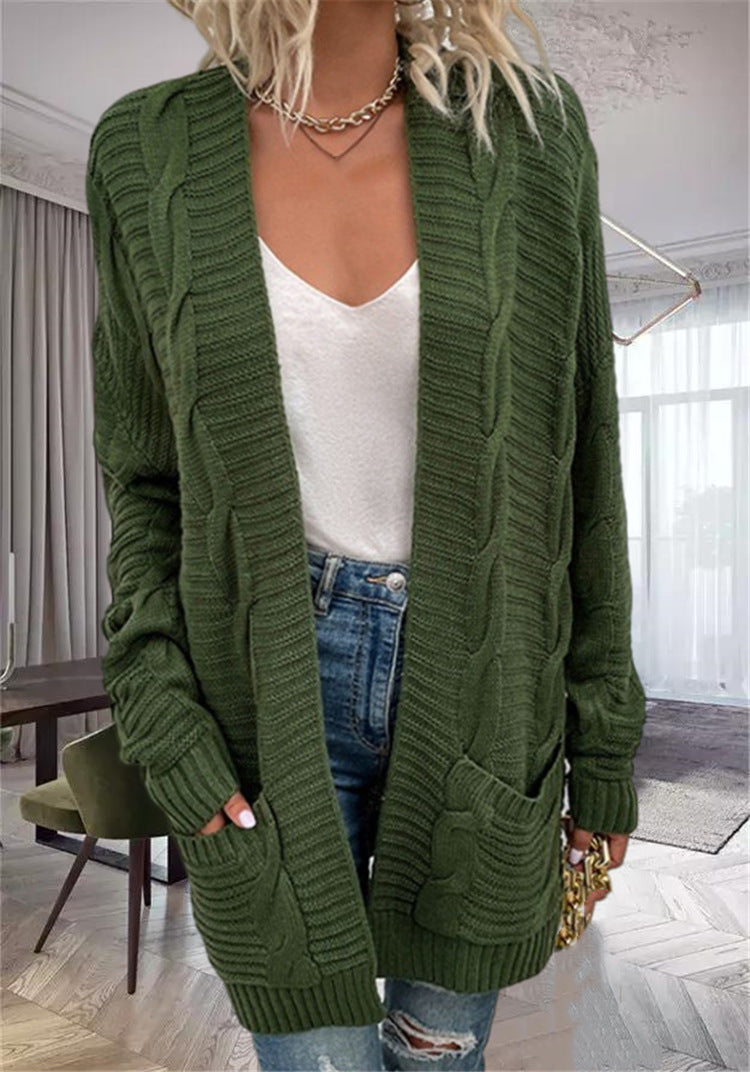 Cardigan de Malha com Bolsos para Mulher