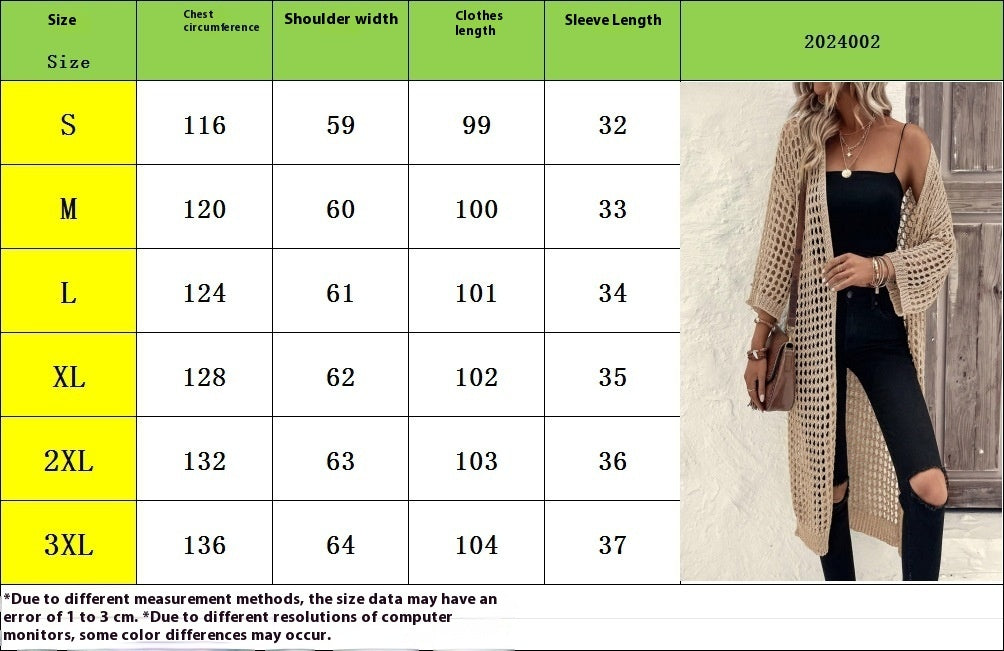 Women's Long Open-Knit Cardigan