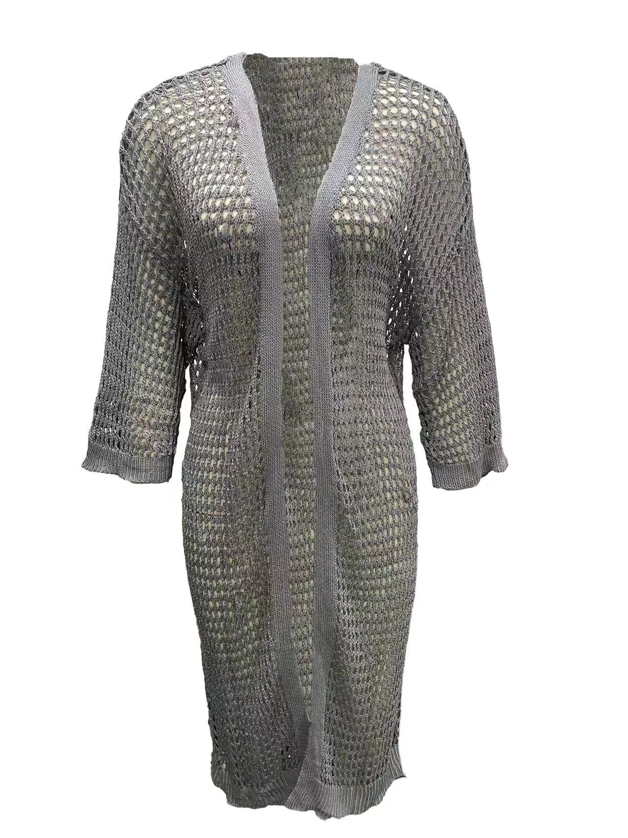 Women's Long Open-Knit Cardigan