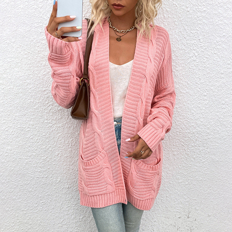 Cardigan de Malha com Bolsos para Mulher