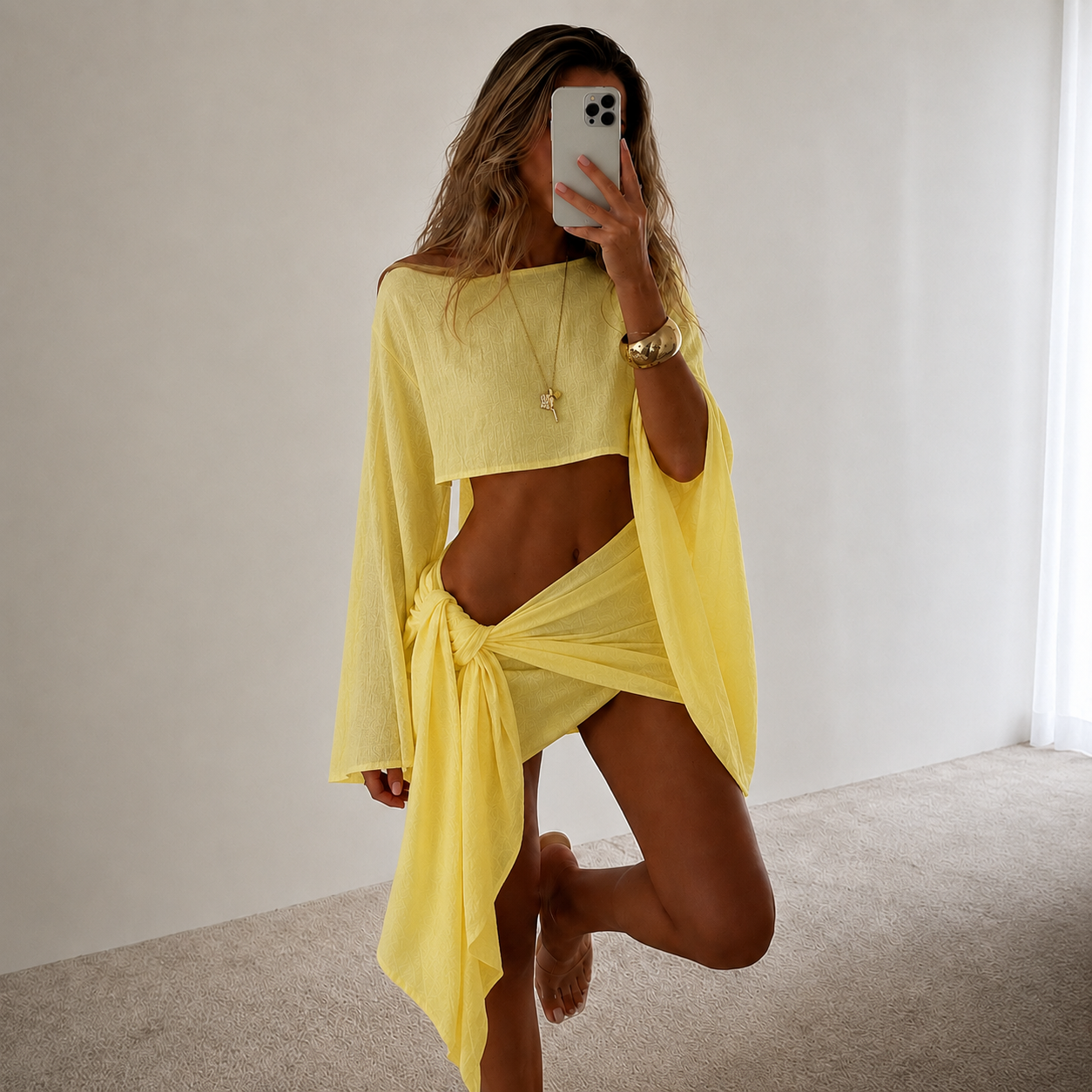 The Long Sleeve Top & Strappy Skirt Set