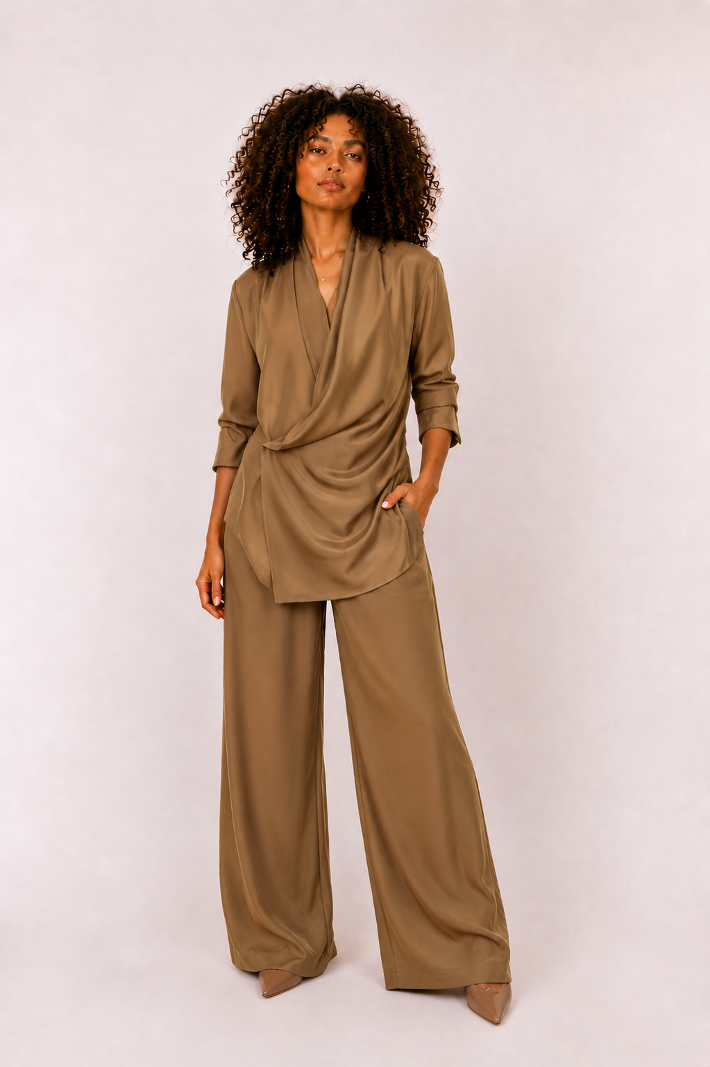 Elegant Satin Wrap Set