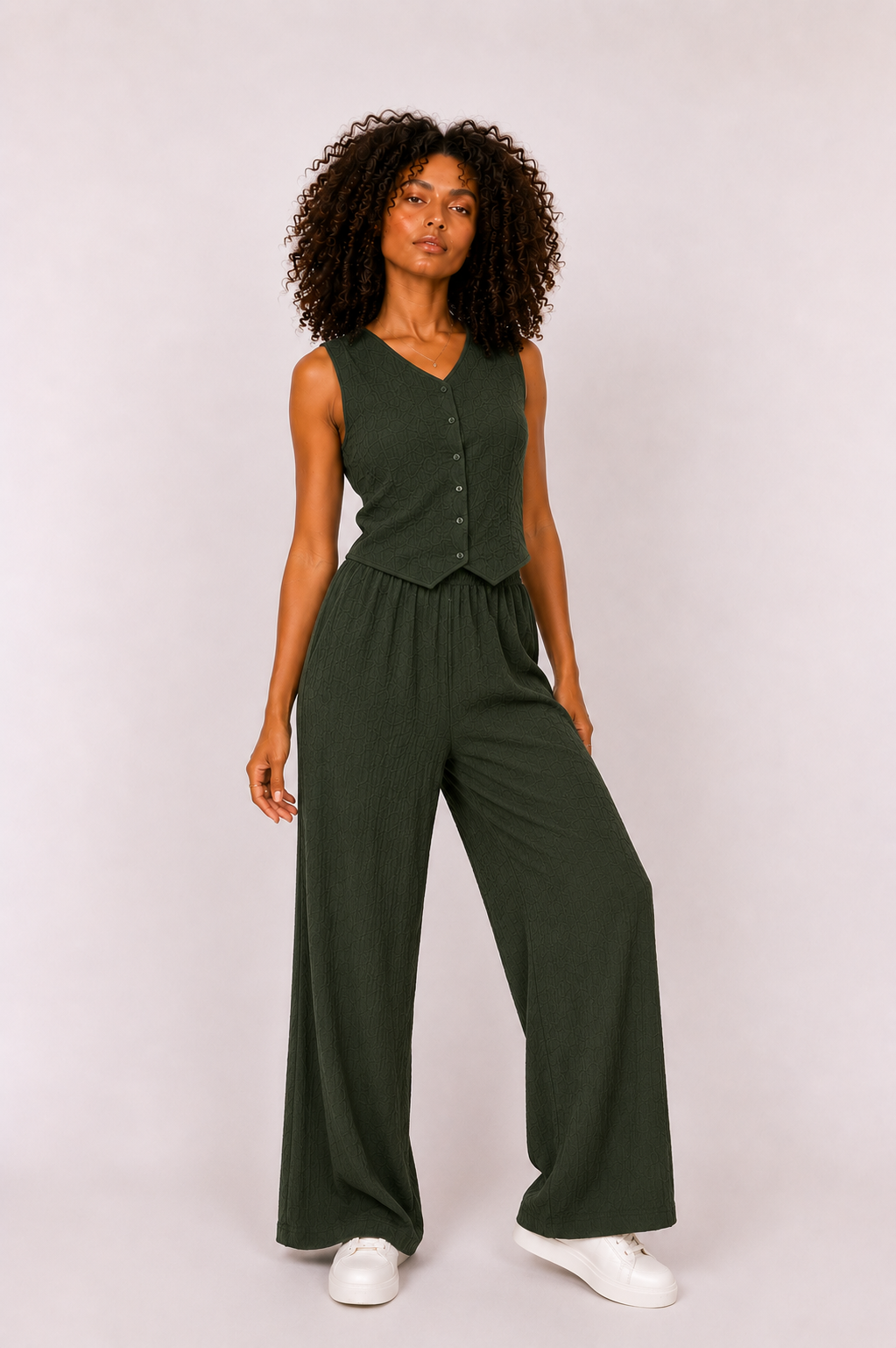 Women's Linen Vest & Pants 2-Piece Set