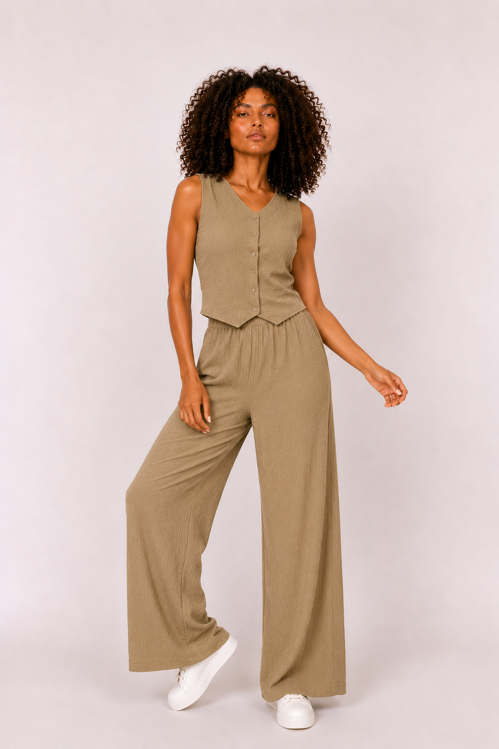 Women's Linen Vest & Pants 2-Piece Set