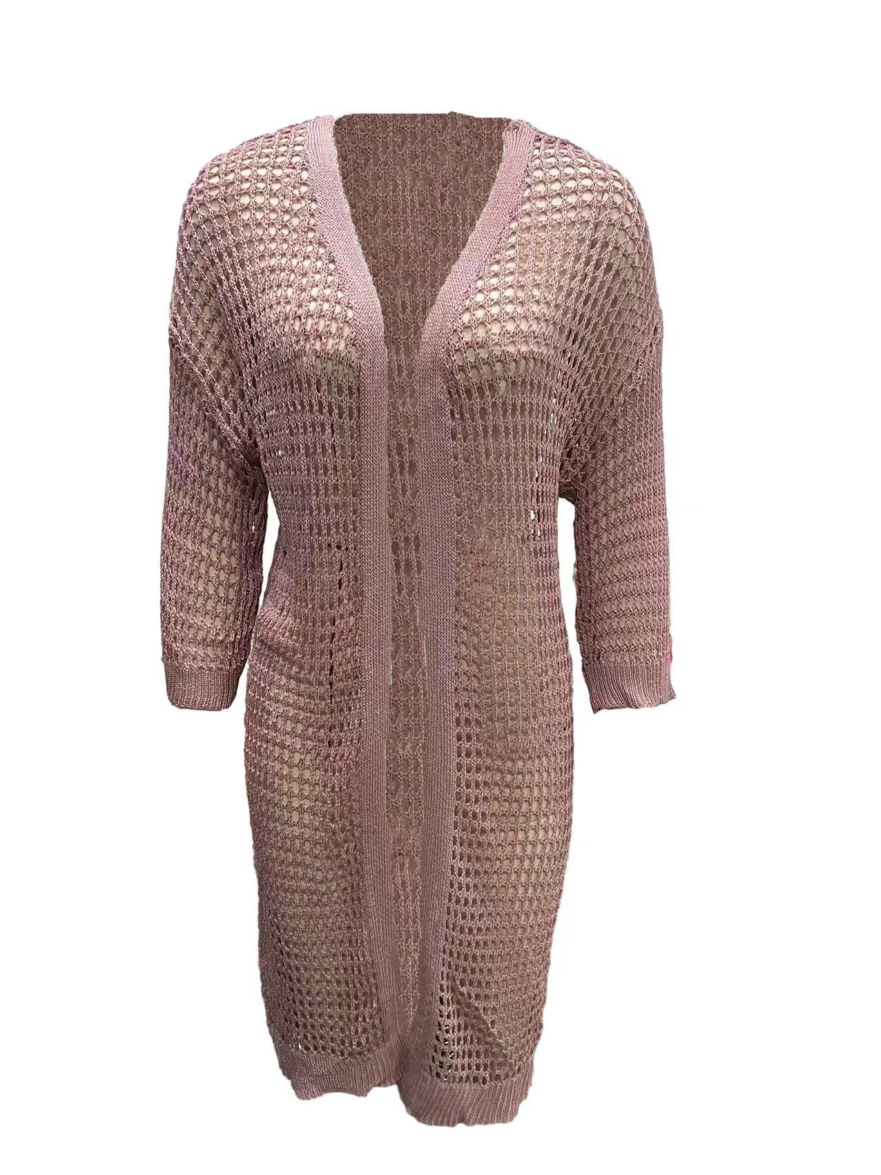 Women's Long Open-Knit Cardigan