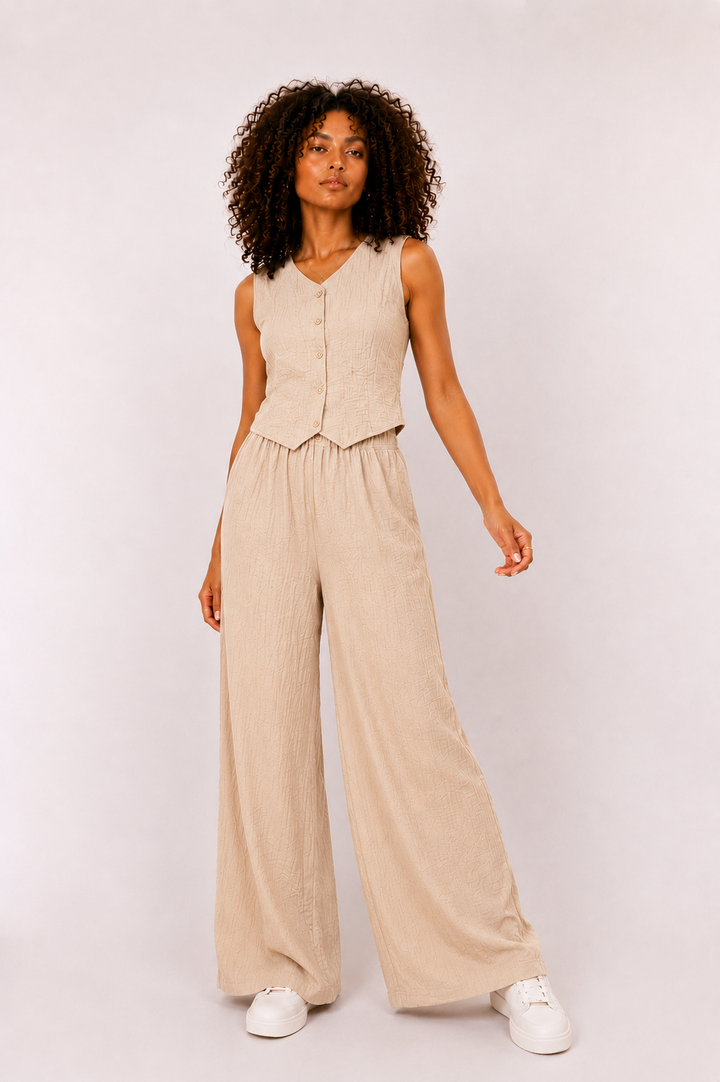 Women's Linen Vest & Pants 2-Piece Set